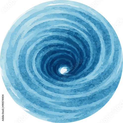 Vector watercolor illustration of whirlpool