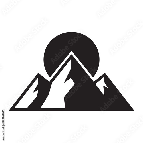 Modern Mountain Landscape Design Icon