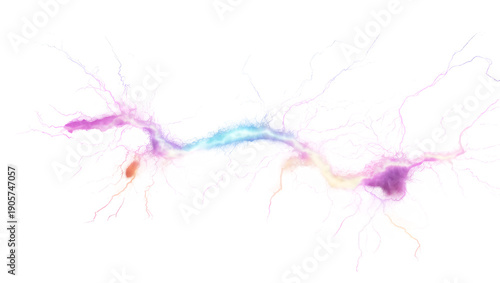 red and blue electric lightning energy burst, glowing plasma bolts, soft fog, vfx effect, isolated on transparent background, high detail, digital energy wave, bright white and blue light
