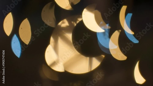 Abstract Crescent Moon Bokeh Lights Background Video Footage.