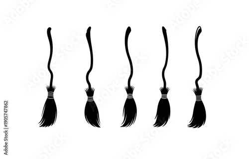 Silhouette brooms: halloween decor magic