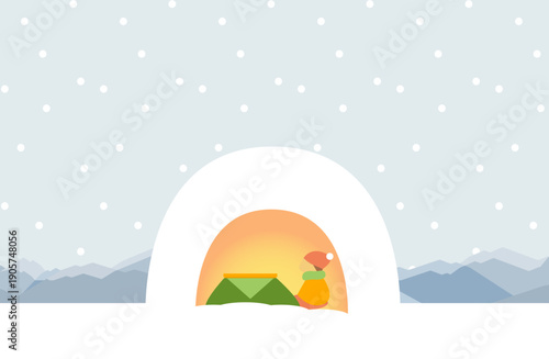 雪景色とかまくらの風景