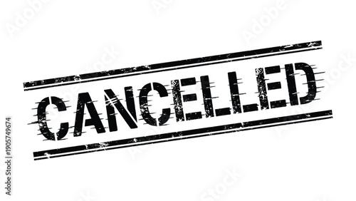 Cancellation Stamp: A bold stamp with the word CANCELLED conveys a clear message of discontinuation.