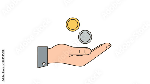Hand tossing coins into the air