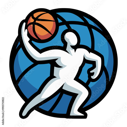 Global Game: A dynamic illustration depicts a basketball player poised to shoot, set against a backdrop of a globe, symbolizing the worldwide appeal and reach of the sport.
