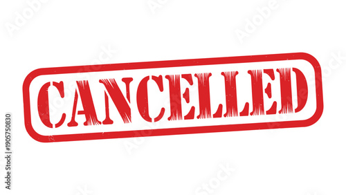 Cancellation Stamp: A red rectangular stamp displaying the word CANCELLED, this image encapsulates the notion of revocation.