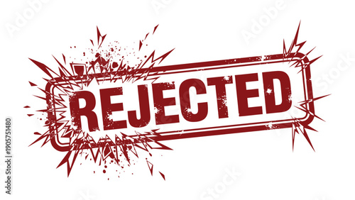 Rejected Stamp Icon: A bold red REJECTED stamp conveys a message of refusal, setback, or disapproval. This powerful graphic is perfect for illustrating concepts of denial, error, or non-acceptance. 