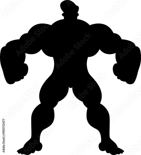 Flex Power body builder silhouette vector