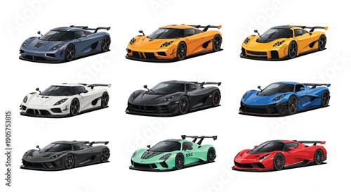 Supercar Illustrations Vector Set