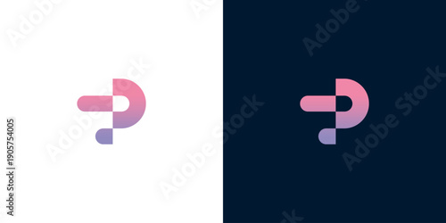 Modern abstract letter P concept logo featuring a vibrant gradient color shift, embodying forward-thinking design for digital and creative enterprises