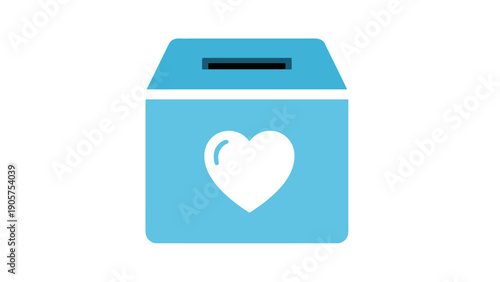 Charity Donation Box with Heart Symbol