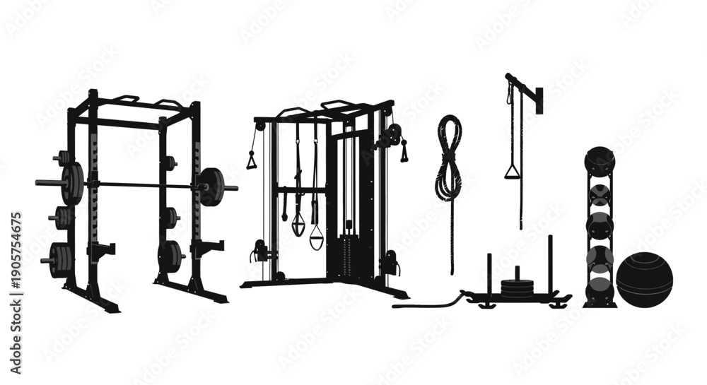Obraz premium Gym Equipment Vector Icons