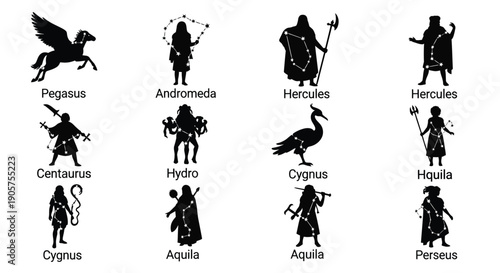 Mythical Constellation Figures Vector