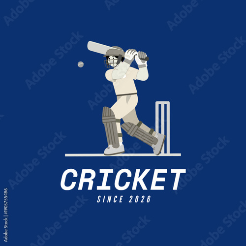 illustration of batsman playing cricket championship sports 2026
