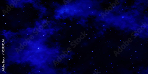 A bright nebula glows within a deep cosmic starfield, illuminating the dark outer universe in this dreamy fantasy illustration of a starry night sky