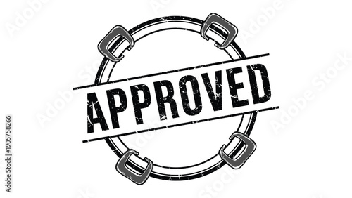 Stamped Approval: A detailed, circular stamp with the word APPROVED boldly emblazoned across the center. conveying a sense of finality and authorization.