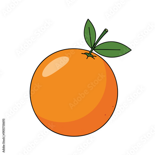 Fresh Ripe Orange Fruit with Green Leaves Healthy Food and Nature Concept