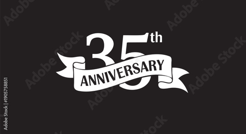 Elegant thirty fifth anniversary celebration banner design isolated