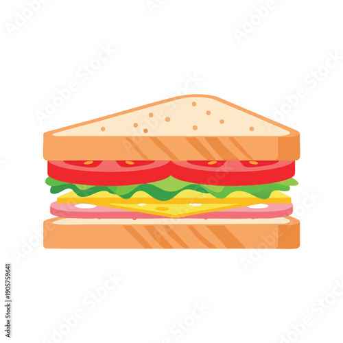 Delicious Homemade Sandwich with Fresh Ingredients for Lunch or Snack