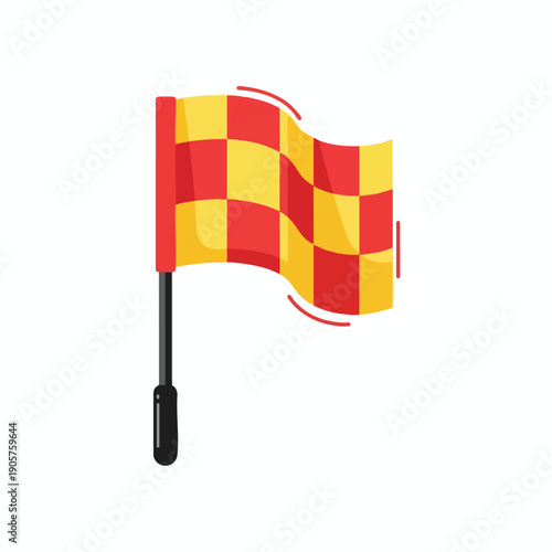 Vibrant Checkered Flag Waving in the Wind for Sports and Racing Events
