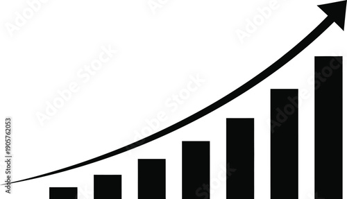 Business growth chart with increasing trend