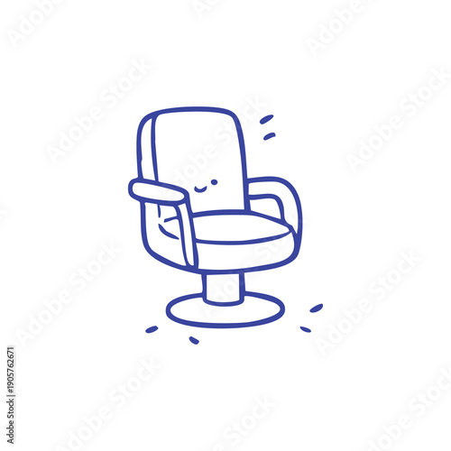 Simple Line Art Office Chair Illustration