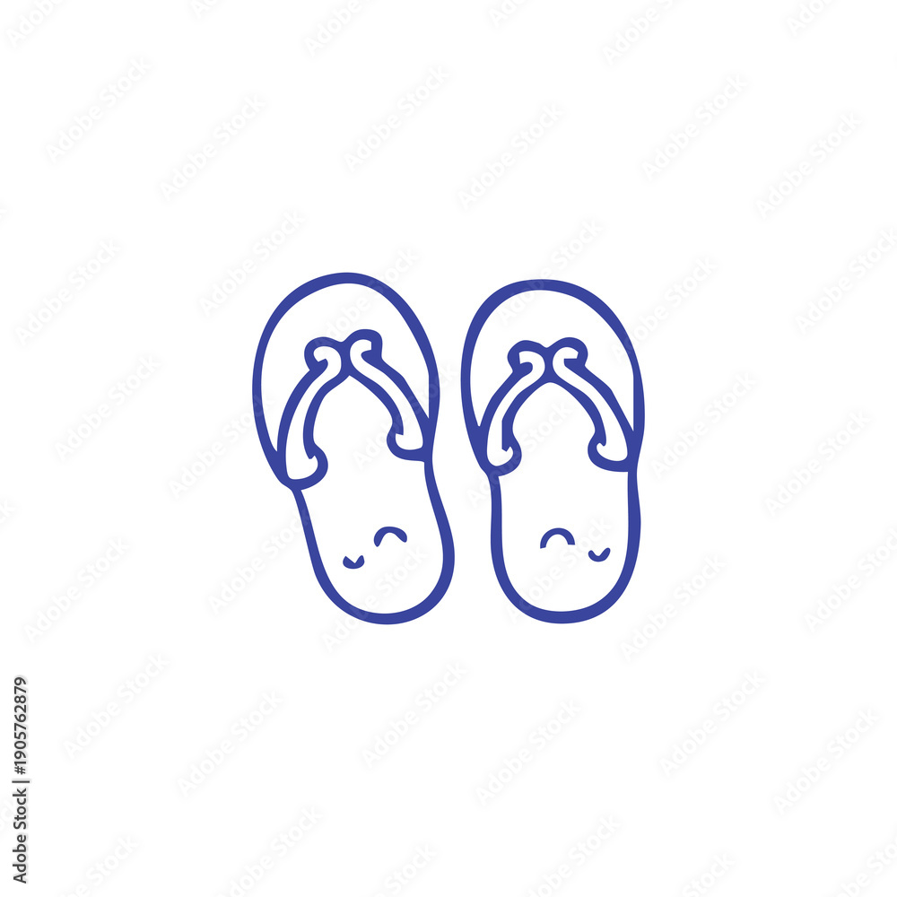 Fototapeta premium Blue Flip Flops Illustration