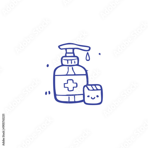 First Aid Hand Sanitizer Illustration