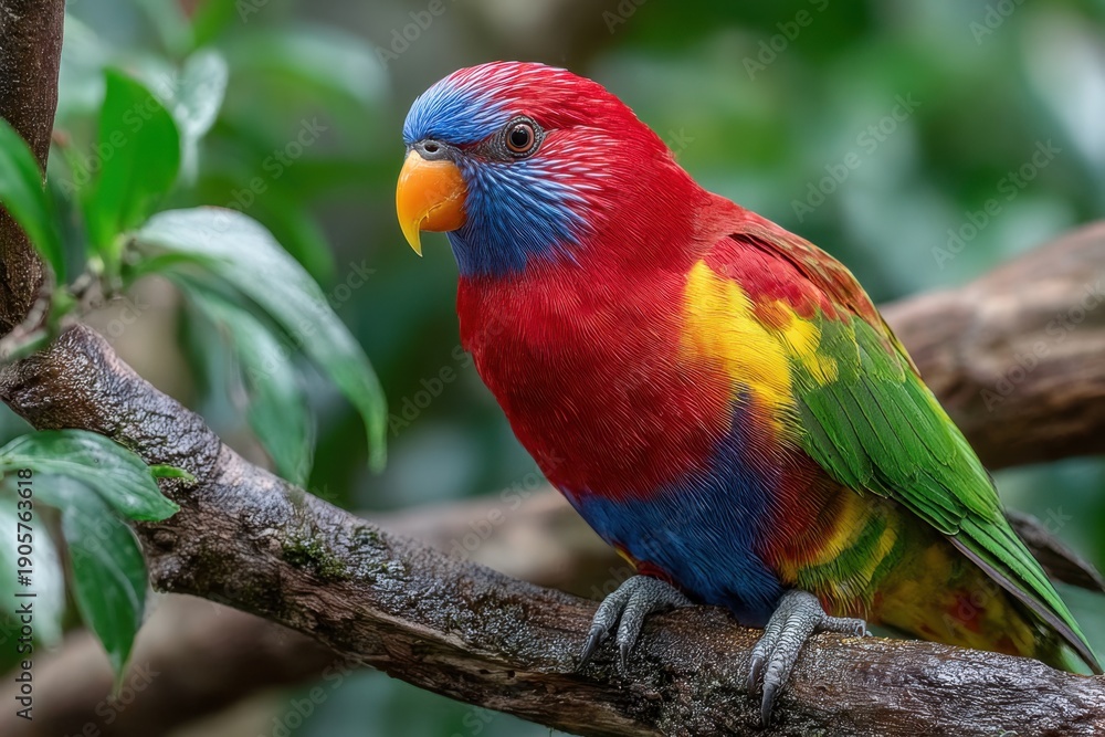 Obraz premium Colorful parrot perched on a branch