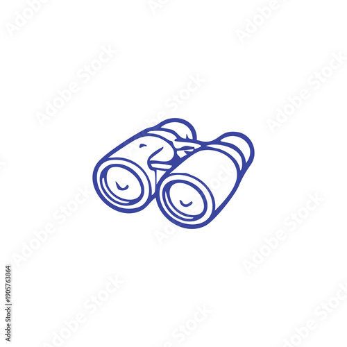 Simple Blue Binoculars Illustration
