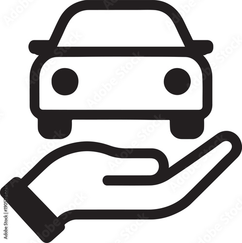 Auto vehicle and car maintenance protection insurance vector icon design isolated on white