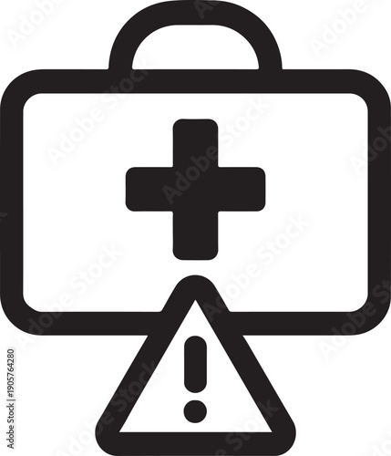 First aid medical kit and emergency protection insurance vector icon design on white