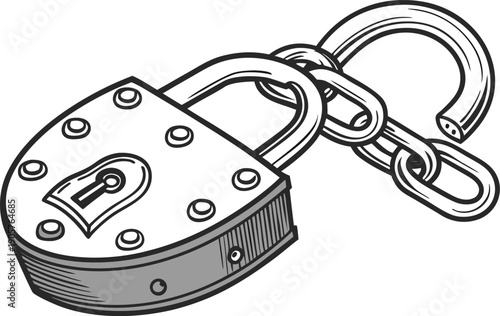 Lock Icon – Minimal Outline Padlock with Closed Shackle for Security and Privacy