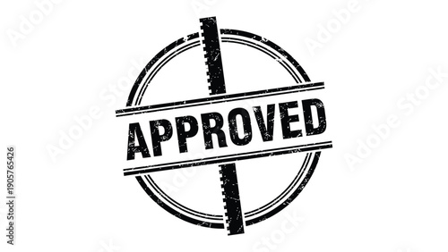 Stamp of Approval: A simple stamp design reading APPROVED signifies authorization and quality assurance.