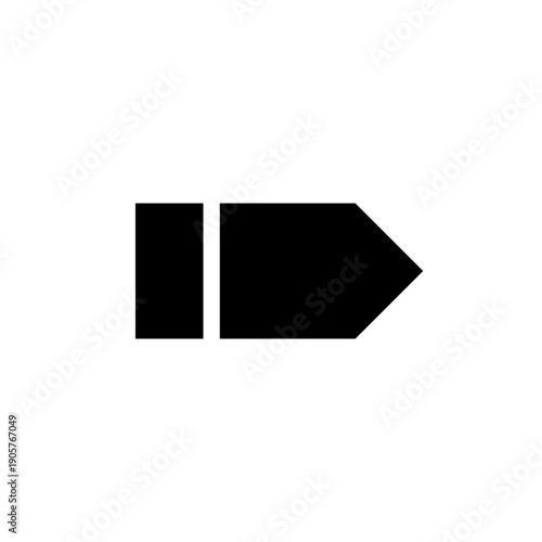 Arrow icon, black business sticker, direction symbol.