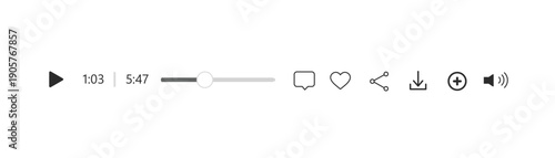 Minimized video player bar or audio player control panel.