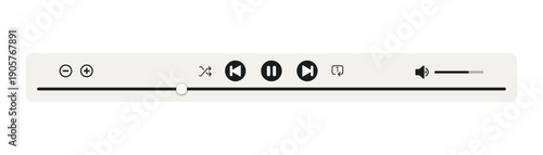 Minimized video player bar or audio player control panel.