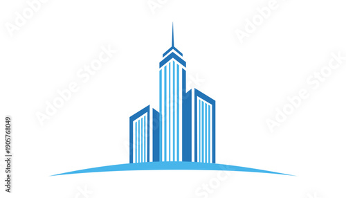 A modern and minimalist architecture logo design featuring abstract skyscraper elements. Perfect for real estate companies, construction firms, property developers
