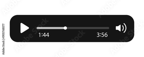 Minimized video player bar or audio player control panel.