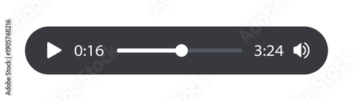 Minimized video player bar or audio player control panel.
