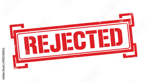 Stamp of Denial: A bold, red REJECTED stamp boldly declares disapproval, a visual representation of rejection, denial, or disapproval.