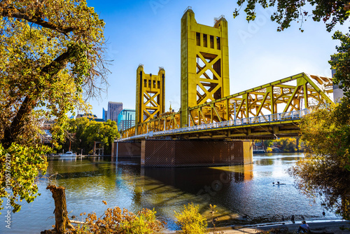 Принти на полотні Sacramento Tower Bridge Sunny Day California