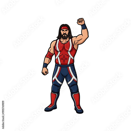 vector illustration of a wrestler