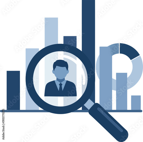 Analyzing Business Data with Magnifying Glass and Graphs for Effective Insights