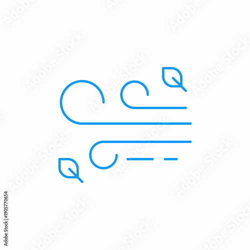 blowing wind leaves icon sign vector