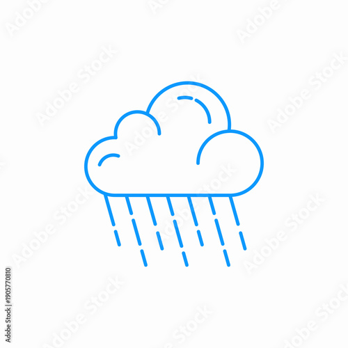 cloud rain drops icon sign vector