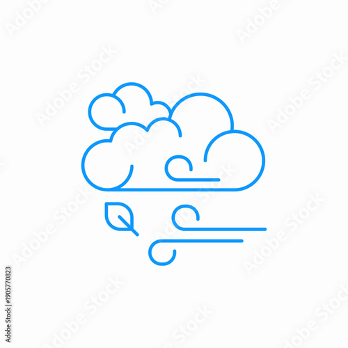 cloudy  wind weather icon sign vector