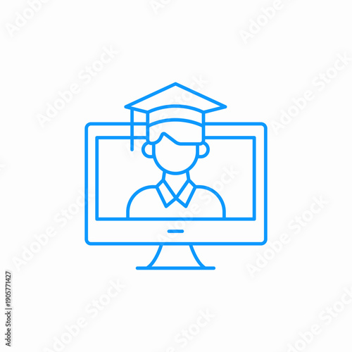 graduate student monitor icon sign vector