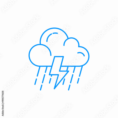 lightning rain cloud icon sign vector