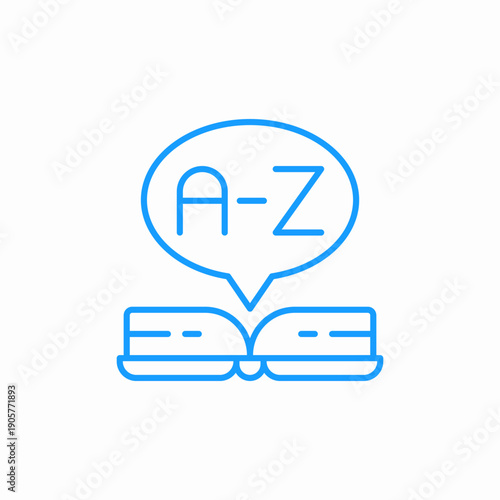 open book alphabet icon sign vector